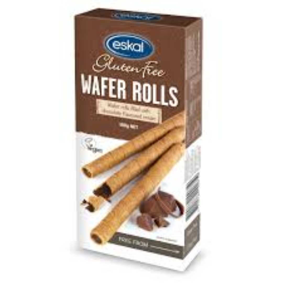 GLUTEN FREE CHOCOLATE WAFER ROLLS 100G
